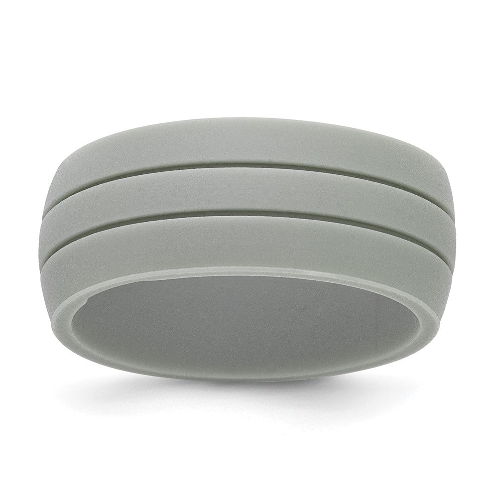 Silicone Light Gray Grooved Band