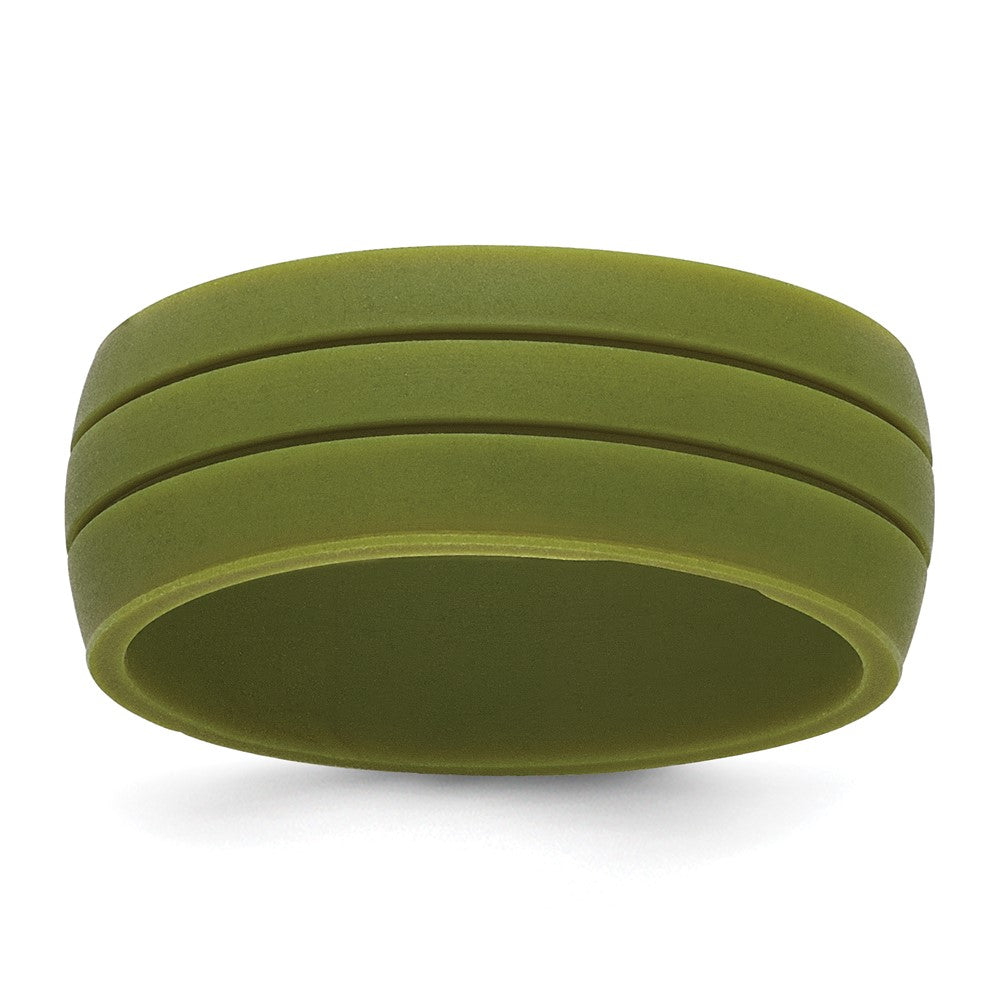 Silicone Olive Green Grooved Band