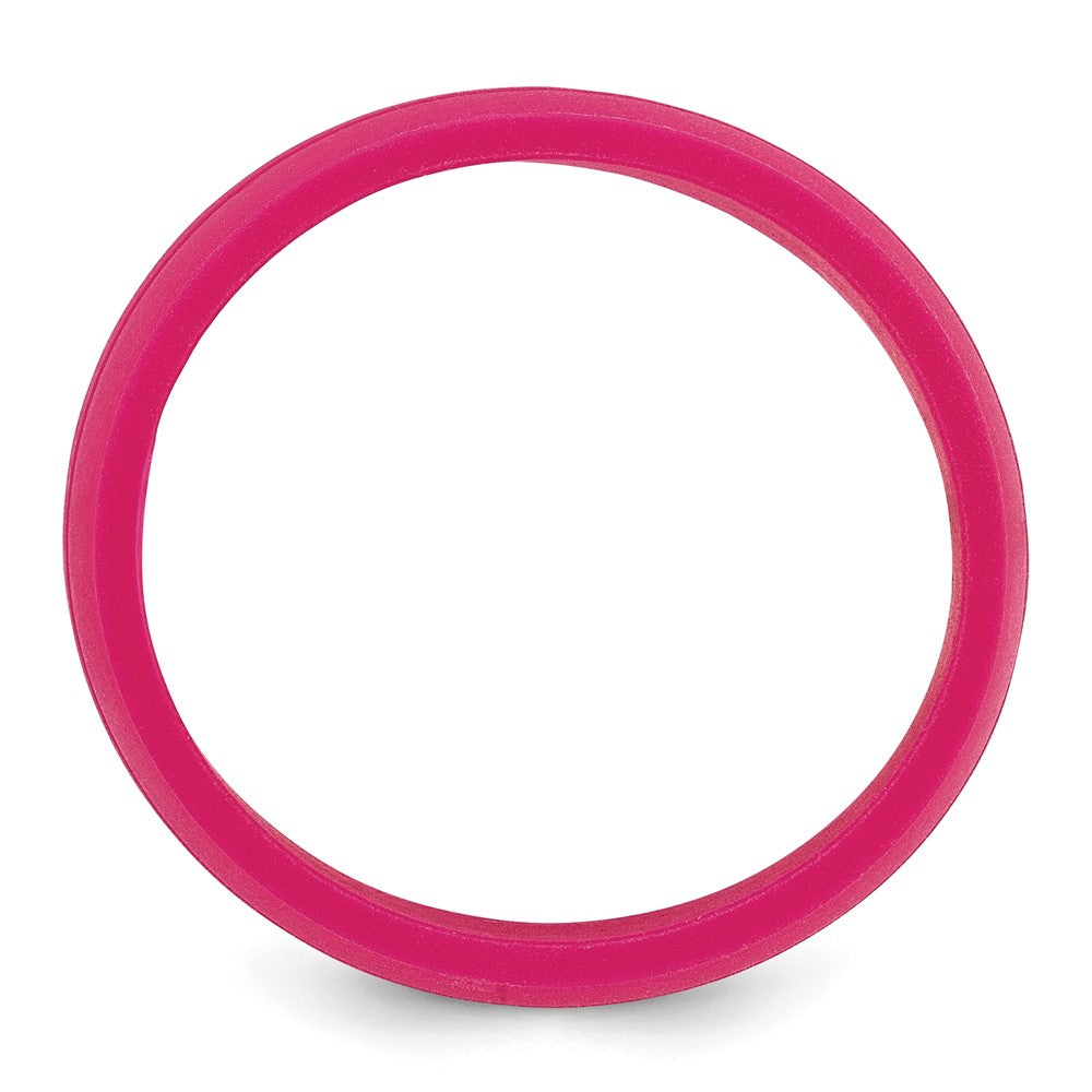 Silicone Fuchsia Grooved Band