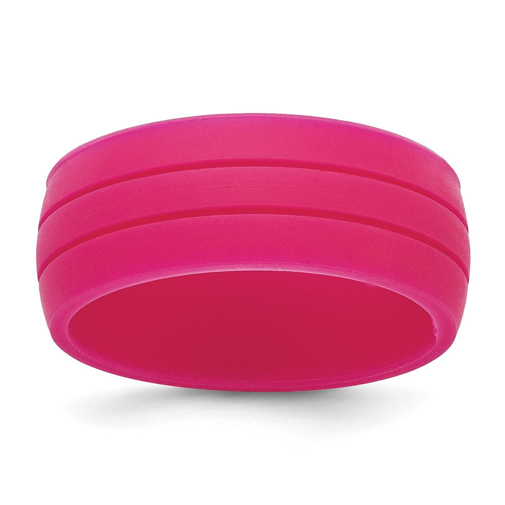 Silicone Fuchsia Grooved Band