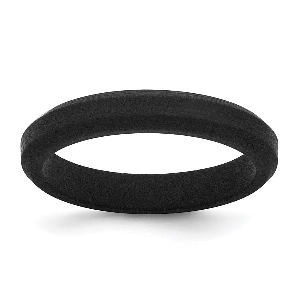 Silicone Black Ridged Edge Band