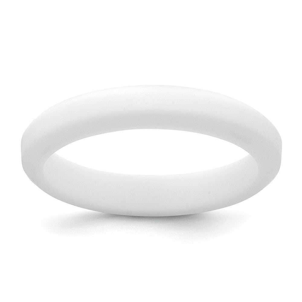 Silicone White Ridged Edge Band