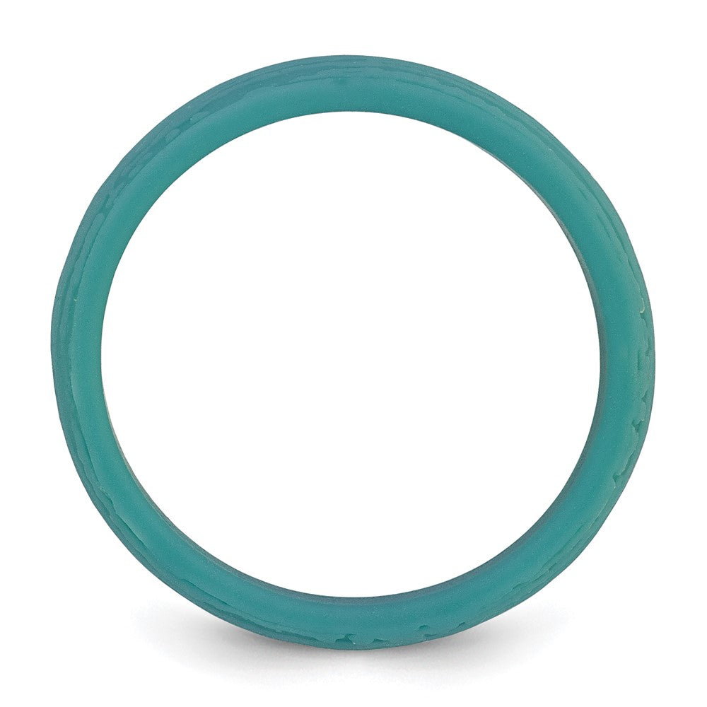 Silicone Steel Blue Wood Grain Pattern Band