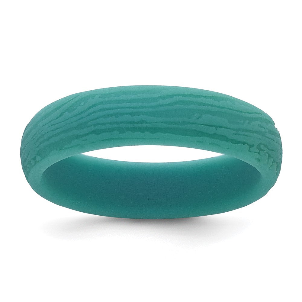 Silicone Steel Blue Wood Grain Pattern Band