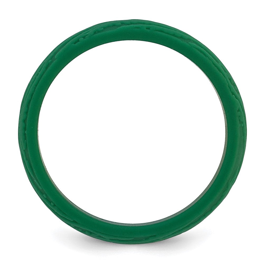 Silicone Hunter Green Wood Grain Pattern Band