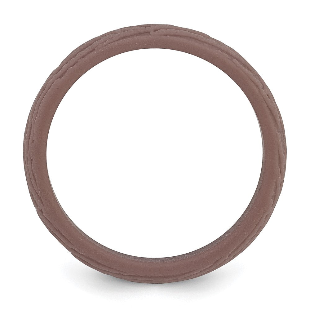 Silicone Light Brown Wood Grain Pattern Band