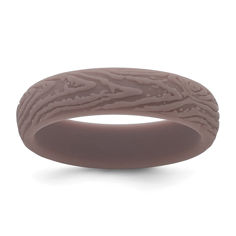 Silicone Light Brown Wood Grain Pattern Band