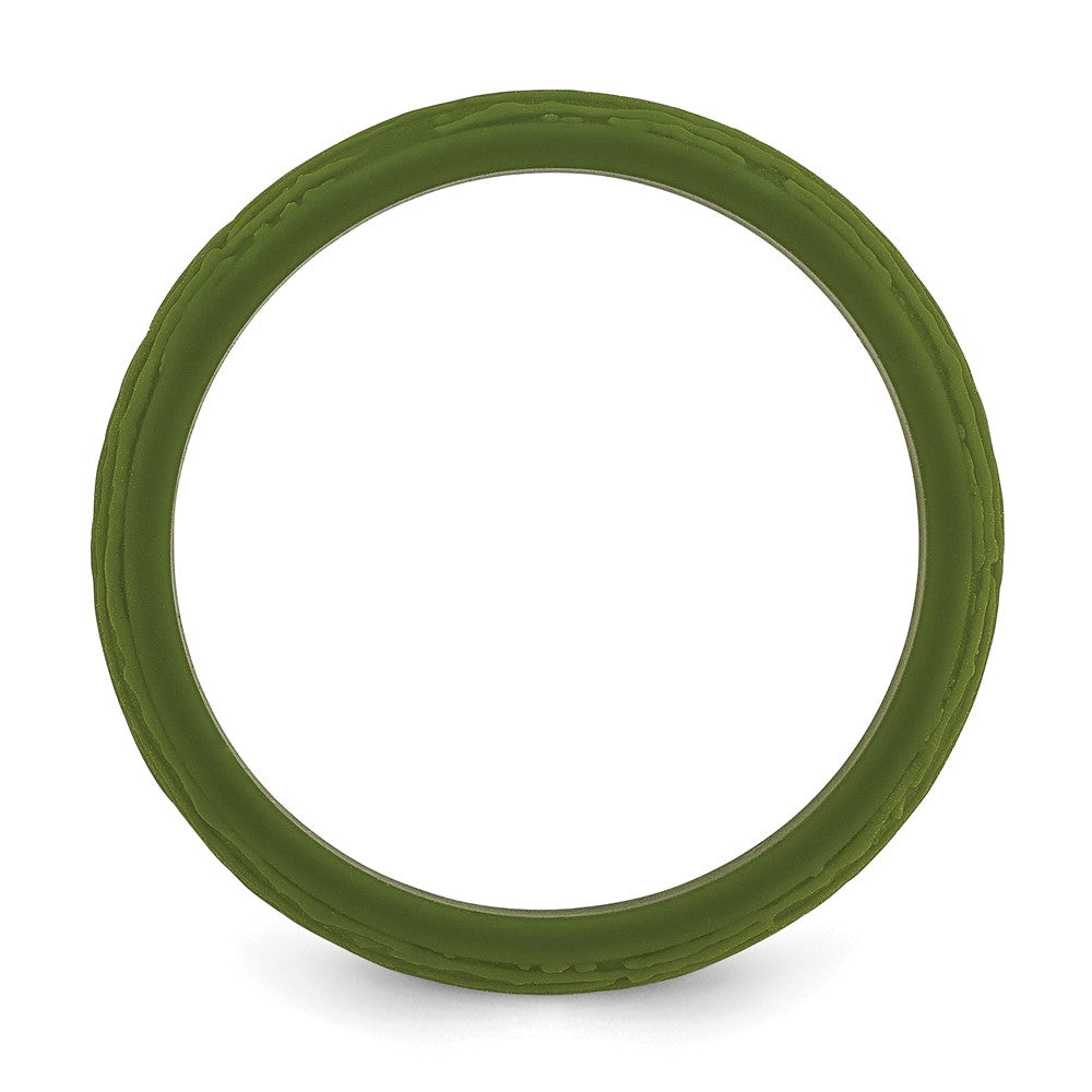 Silicone Olive Green Wood Grain Pattern Band