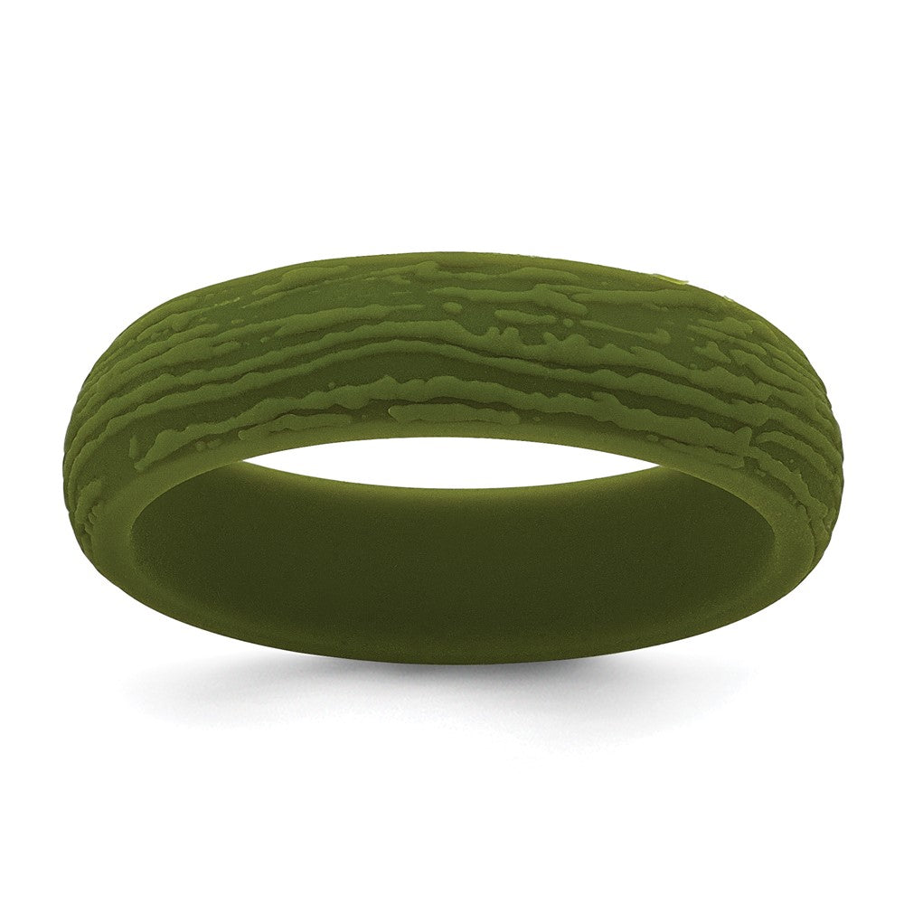Silicone Olive Green Wood Grain Pattern Band