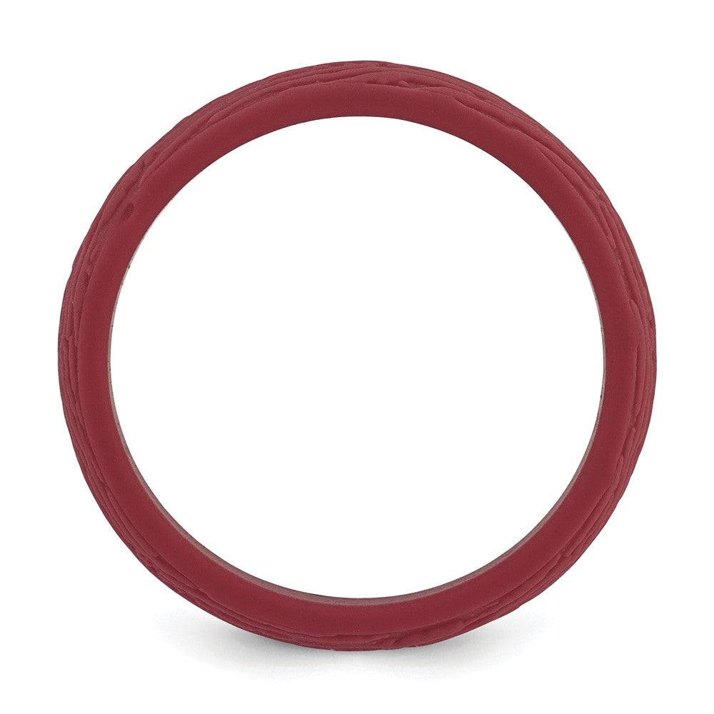 Silicone Dark Red Wood Grain Pattern Band