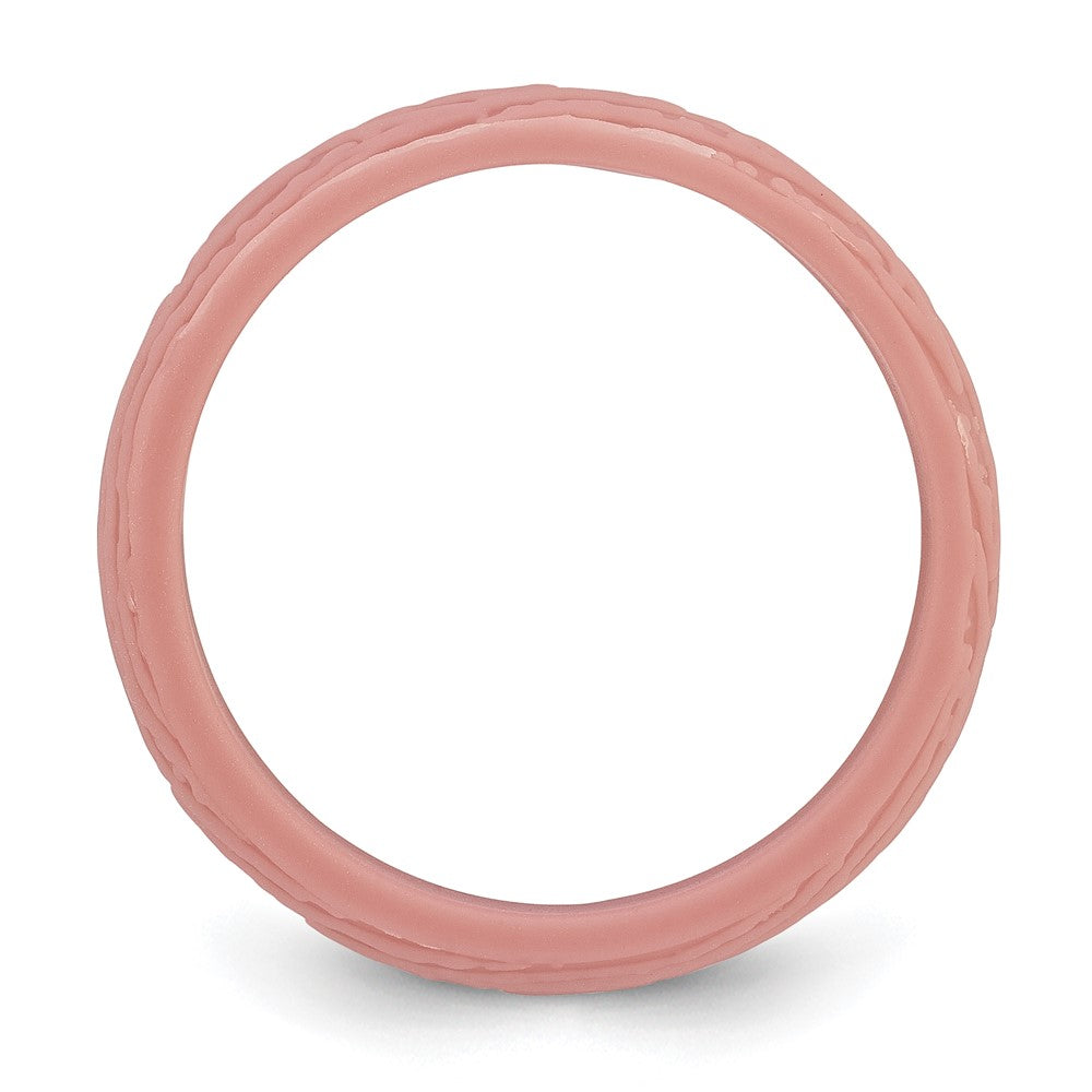 Silicone Rose Pink Wood Grain Pattern Band