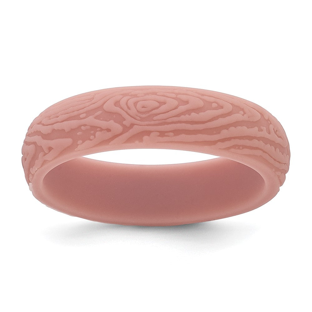 Silicone Rose Pink Wood Grain Pattern Band