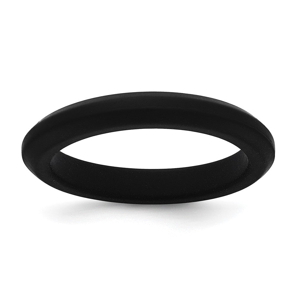 Silicone Black Round Band