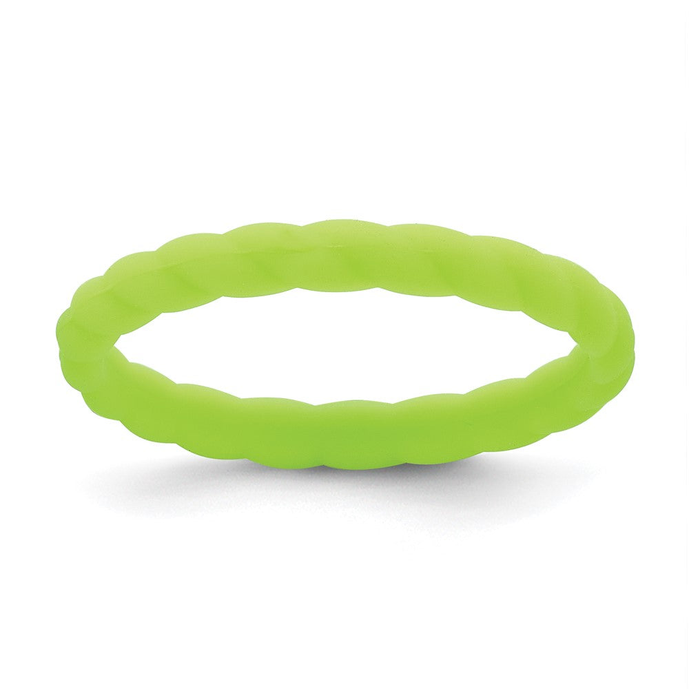 Silicone Bright Green Braided Band