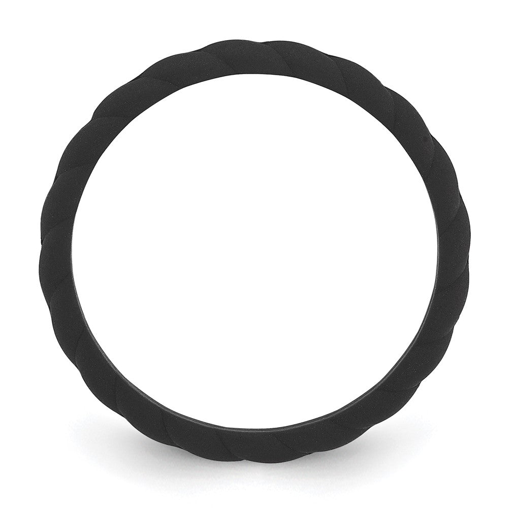 Silicone Black Braided Band