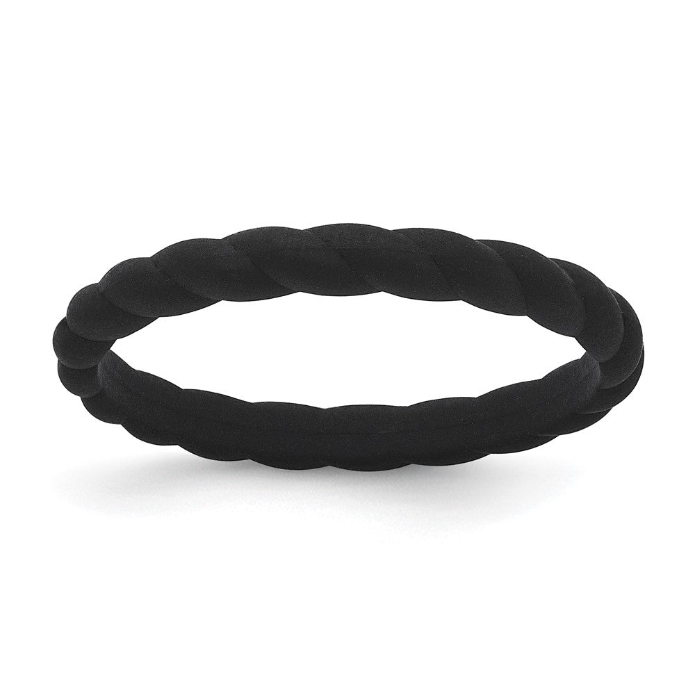 Silicone Black Braided Band