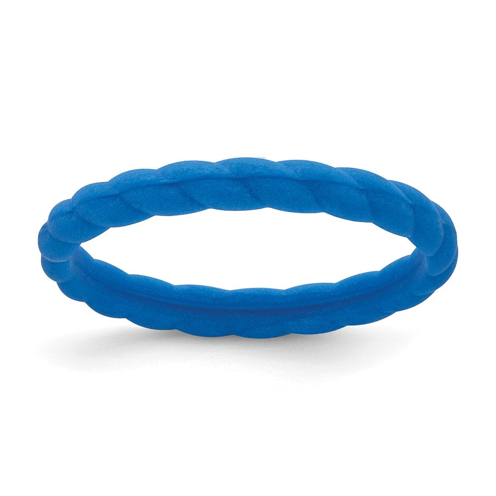Silicone Blue Braided Band