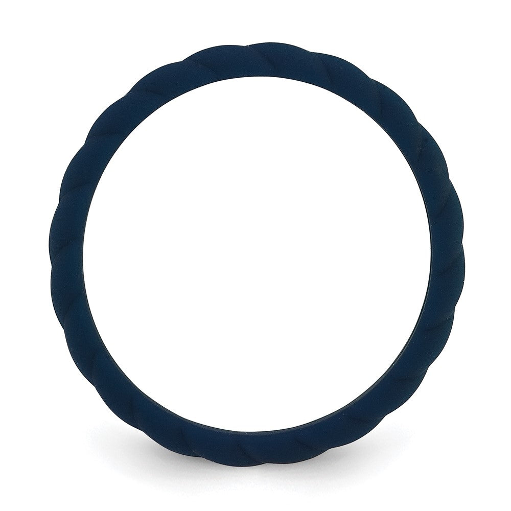 Silicone Midnight Blue Braided Band