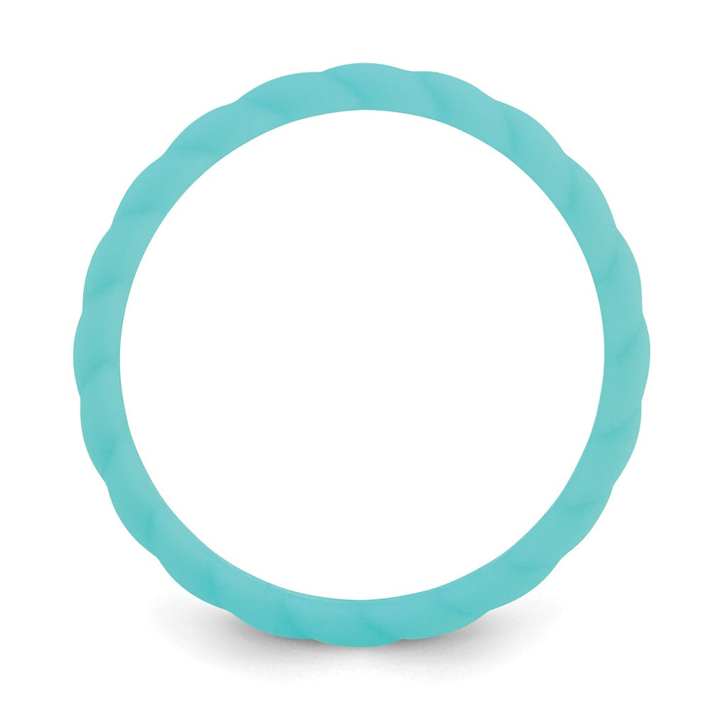 Silicone Aqua Blue Braided Band
