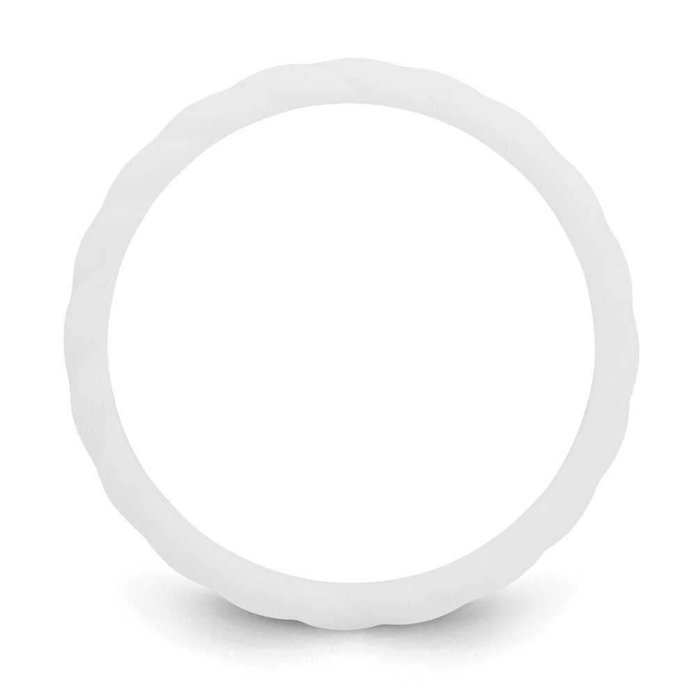 Silicone White Braided Band