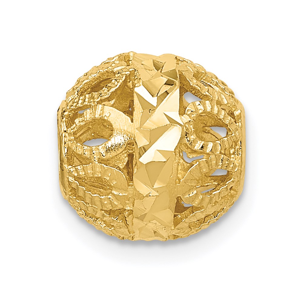 14k Diamond-cut Filigree Ball Chain Slide