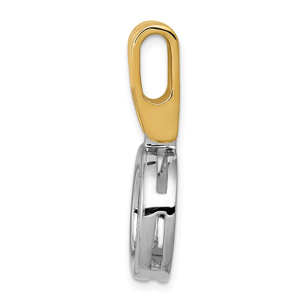 14k Two-tone Circle Slide Fits up to Regular/ Fancy or Reversible Omega