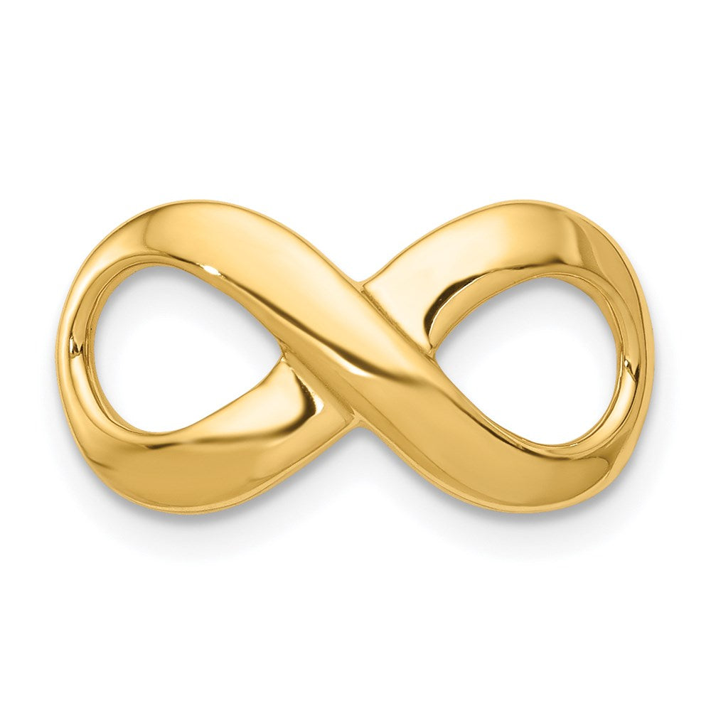 14k Polished Infinity Slide Fits up to Regular/ Fancy or Reversible Omega