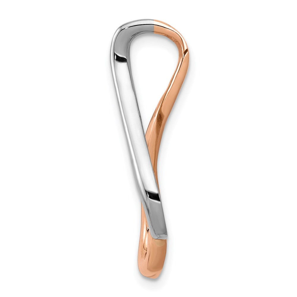 14K White and Rose Gold Slide Fits up to Regular/ Fancy or Reversible Omega