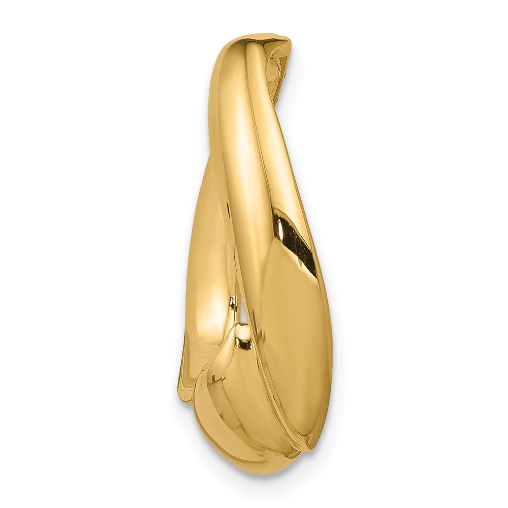 14K Polished Oval Slide Fits up to Regular/ Fancy or Reversible Omega