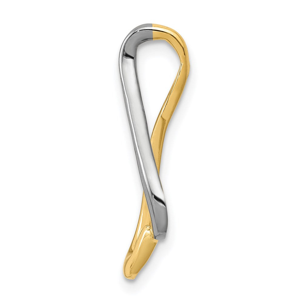 14k Two-tone Slide Fits up to Regular/ Fancy or Reversible Omega