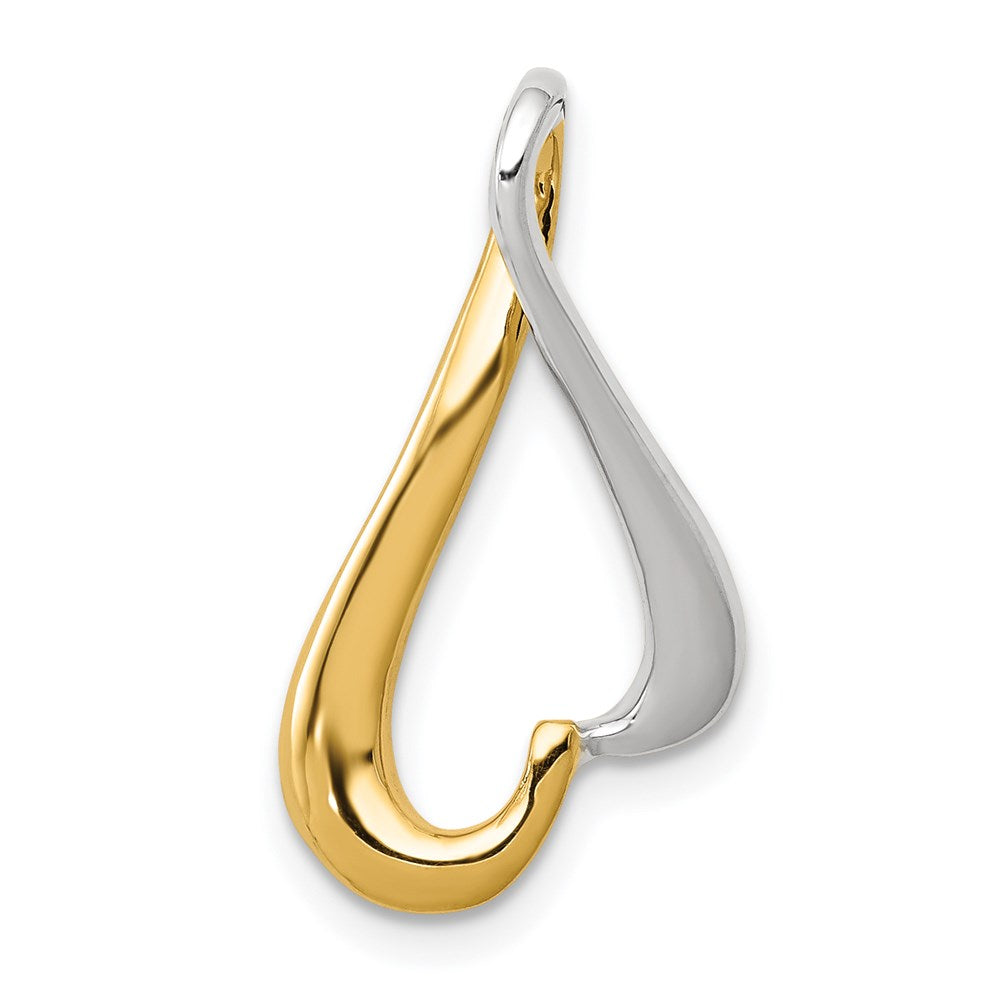 14k Two-tone Slide Fits up to Regular/ Fancy or Reversible Omega