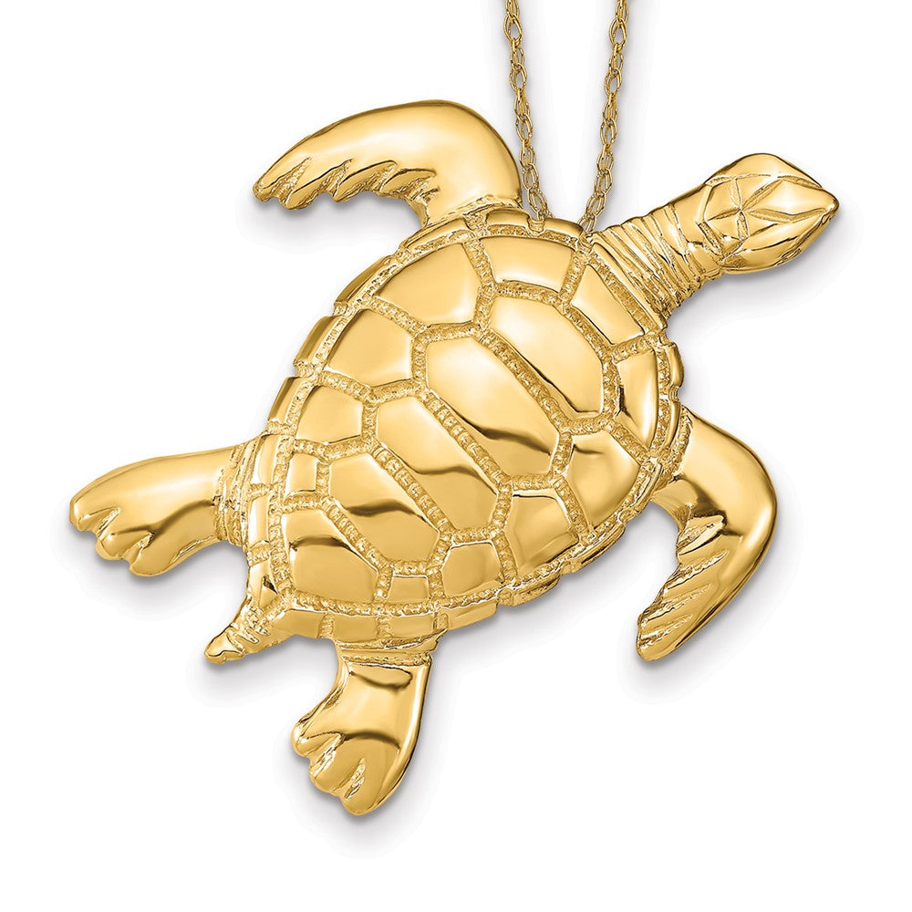 14k Polished Sea Turtle Necklace