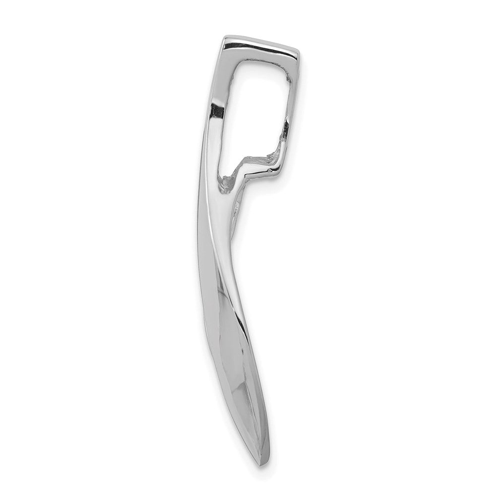 14k White Gold Polished Slide Fits up to Regular/Fancy/Reversible Omega