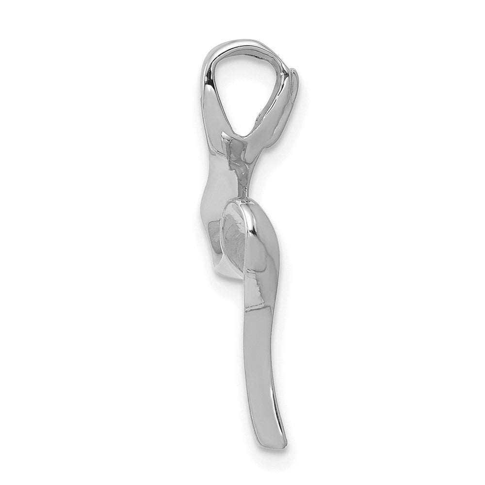 14k White Gold Polished Slide Fits up to Regular/ Fancy or Reversible Omega