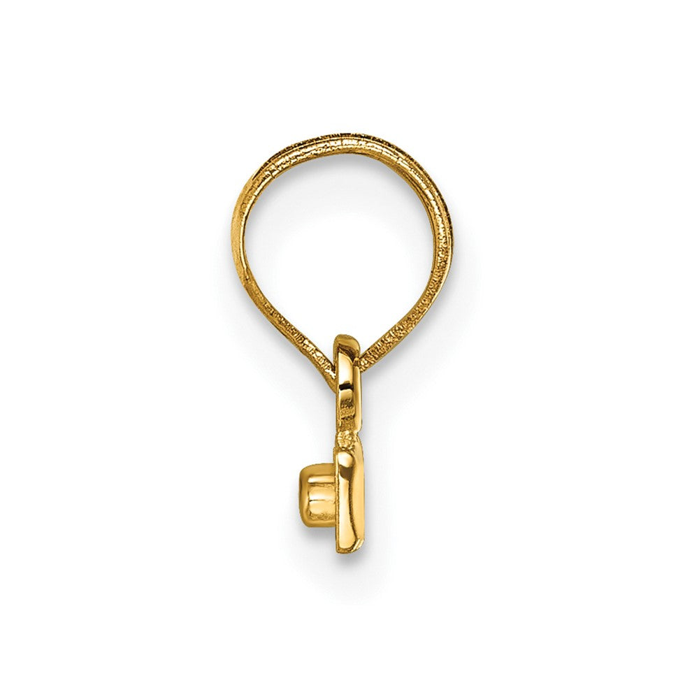 14k Small Brushed Diamond-cut Top Charm