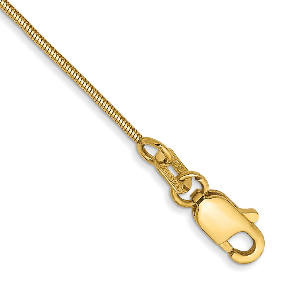 14K Round Snake with Lobster Clasp Anklet