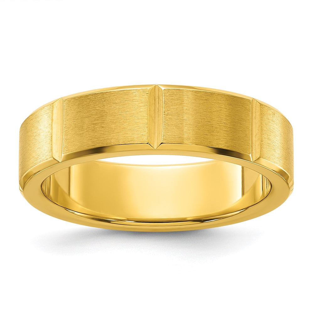 Chisel Stainless Steel Brushed and Polished Yellow IP-plated Grooved Band