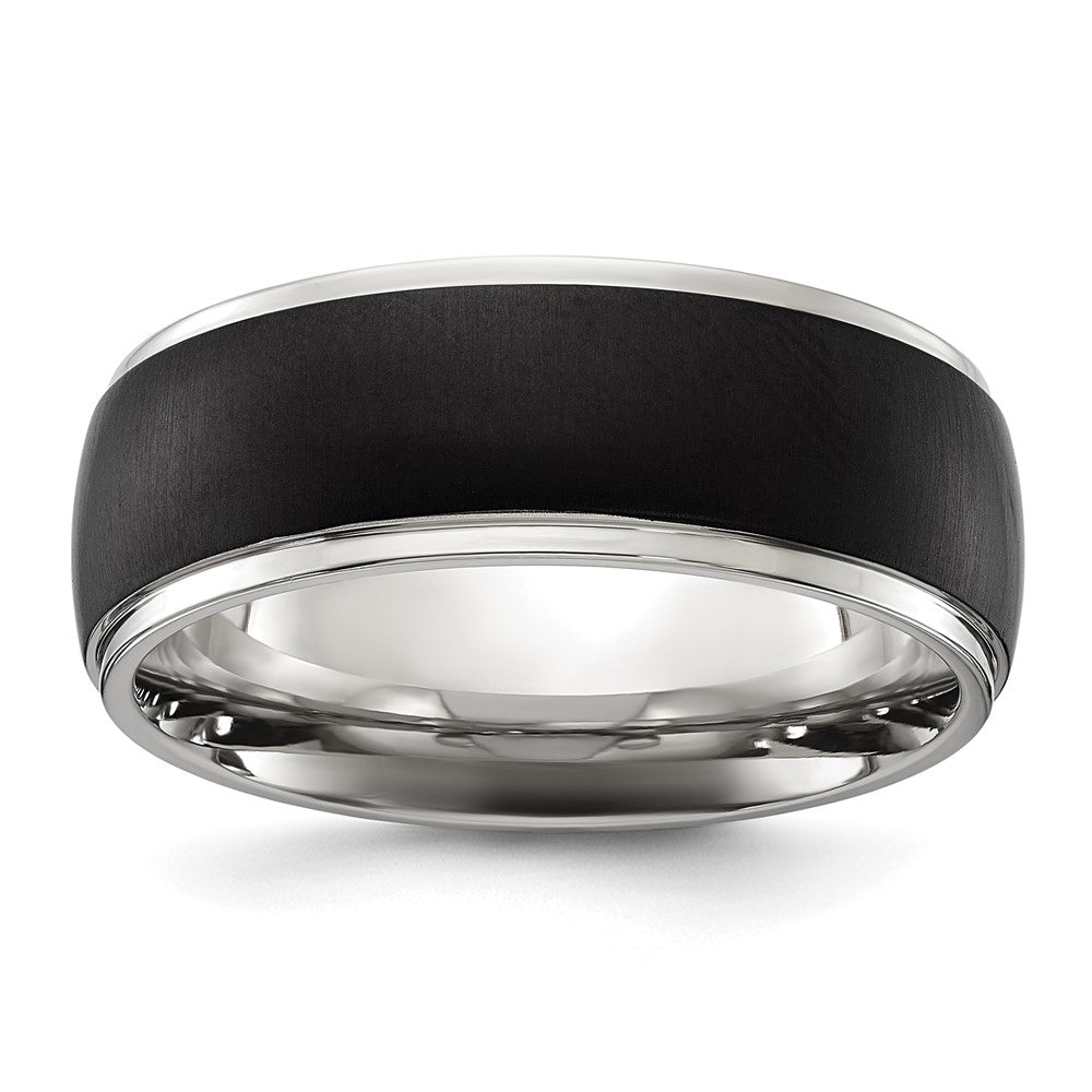 Chisel Stainless Steel Polished with Brushed Black IP-plated Center Band