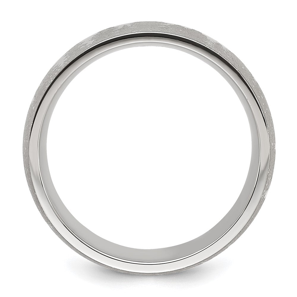 Chisel Stainless Steel Polished with Lasered Tree Design Band