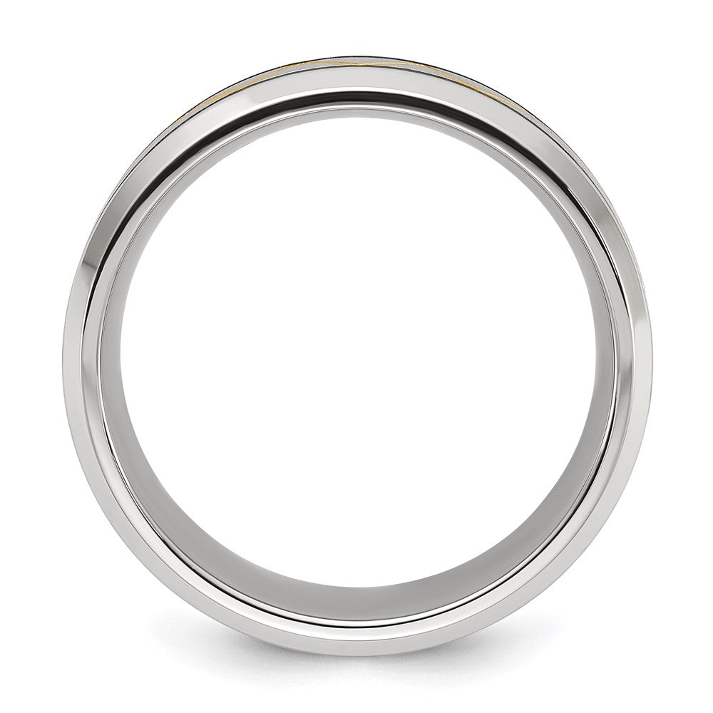 Chisel Stainless Steel Brushed and Polished Yellow IP-plated Band