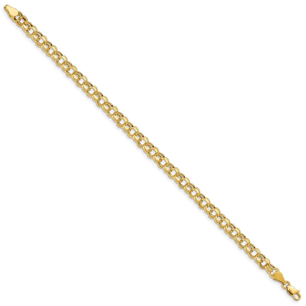 14k Hollow Double Link Charm Bracelet
