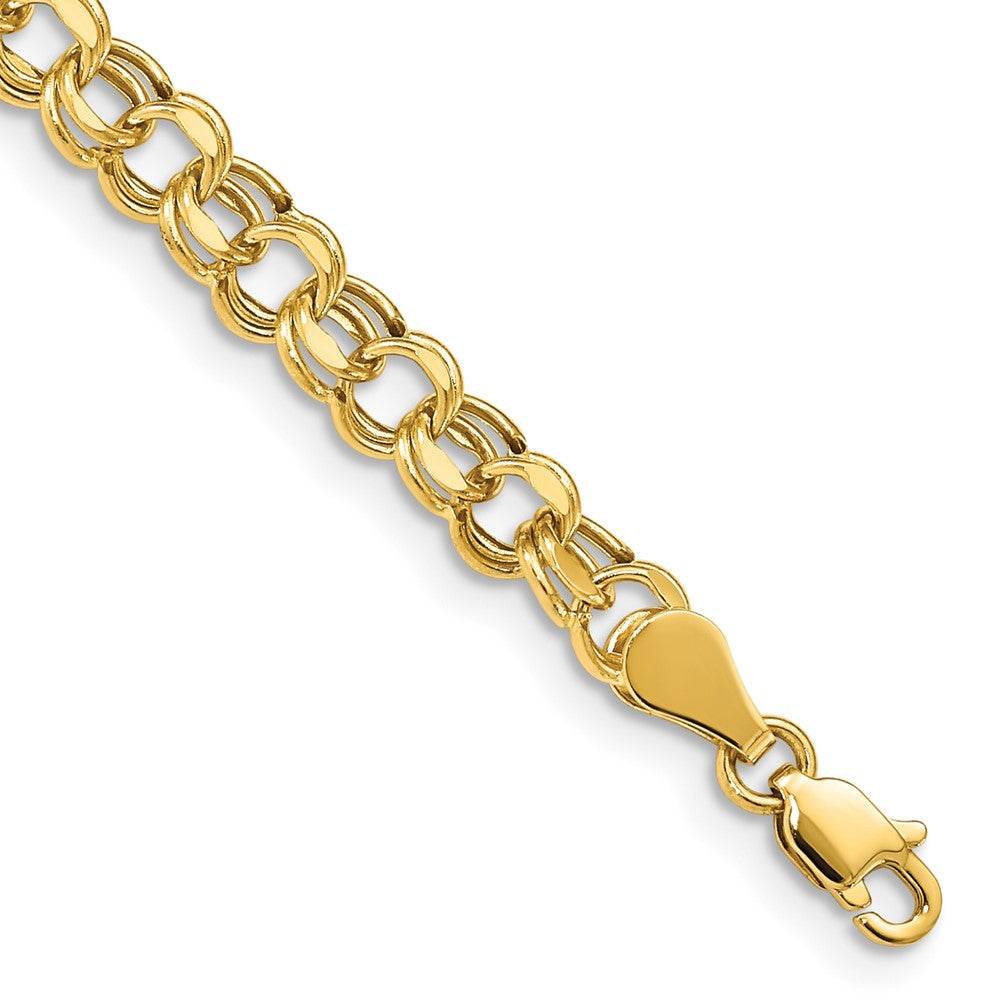 14k Hollow Double Link Charm Bracelet