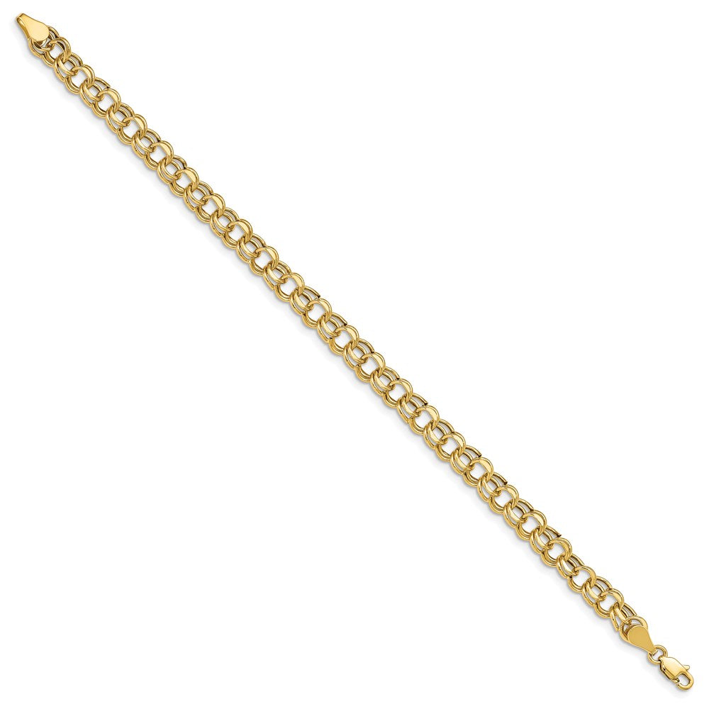 14k Hollow Double Link Charm Bracelet