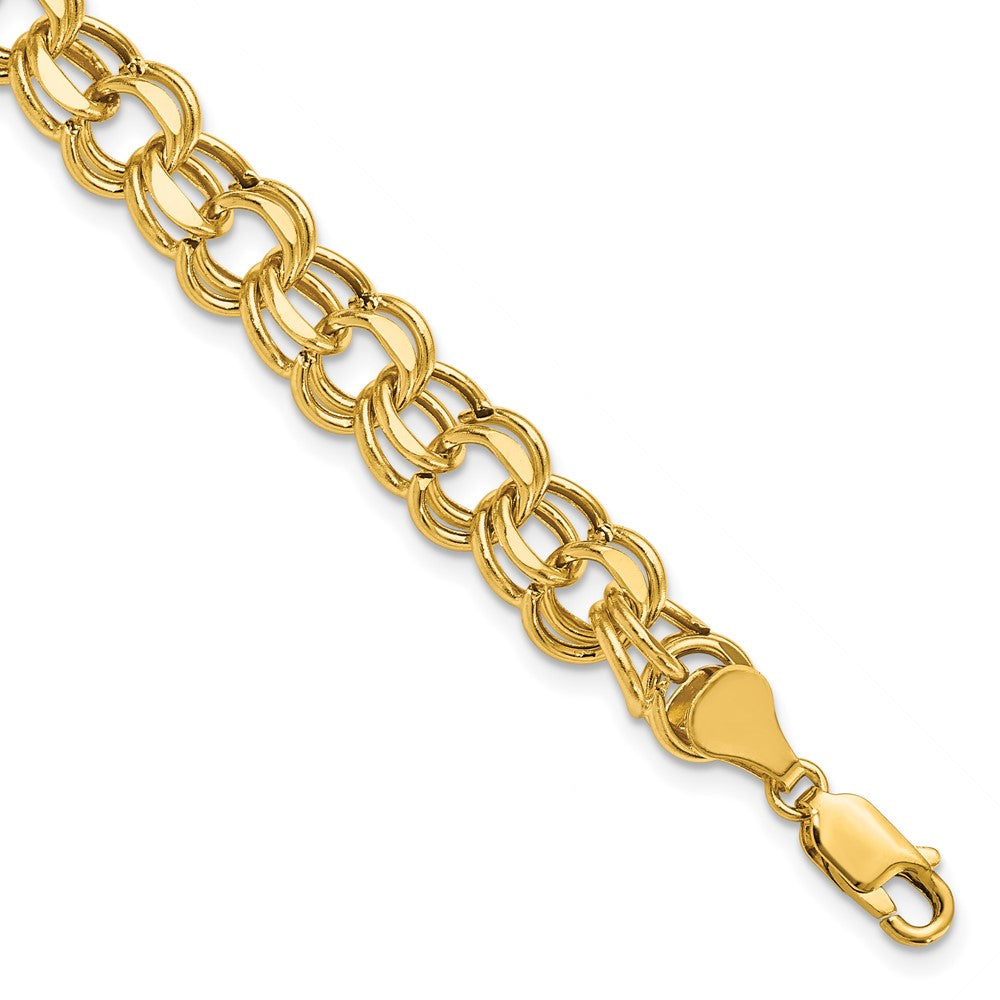 14k Lite Double Link Charm Bracelet