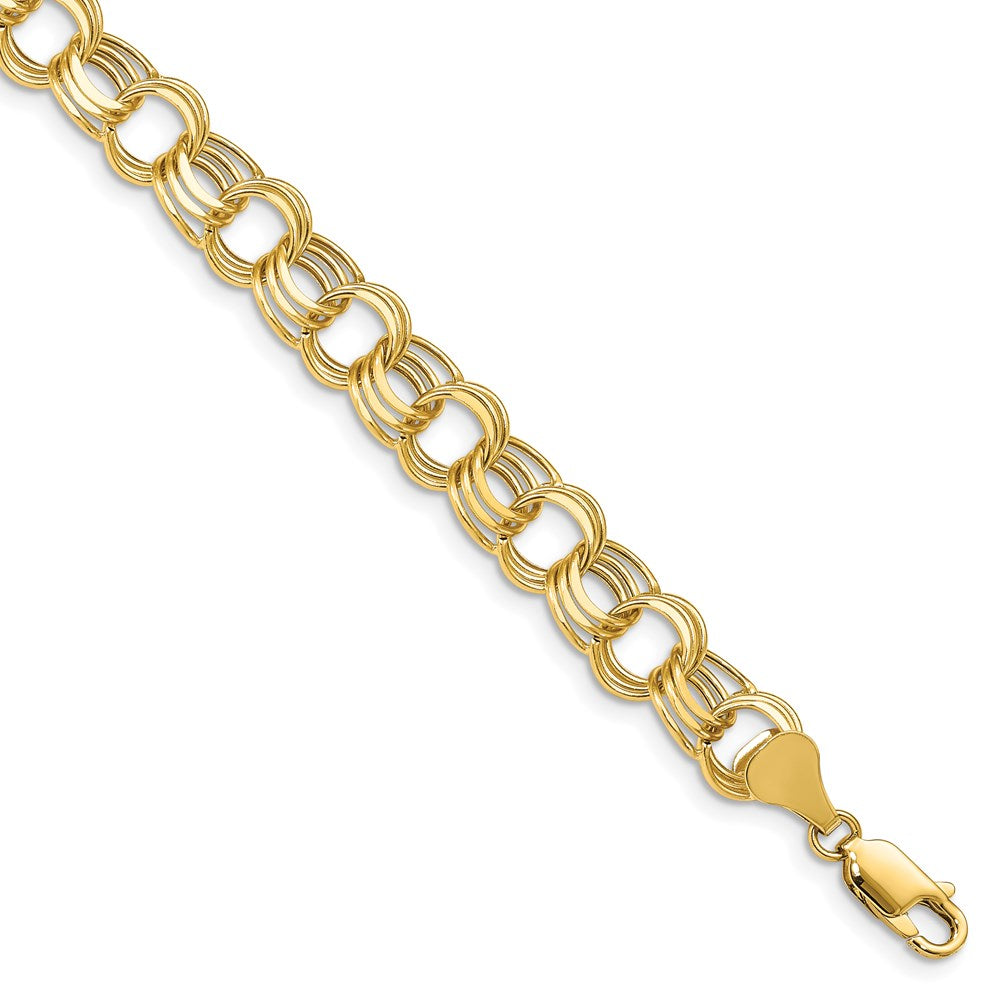 14k Lite Triple Link Charm Bracelet