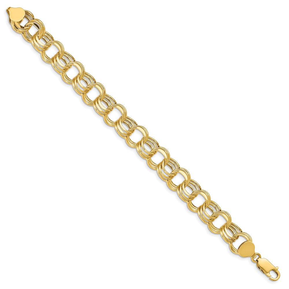 14k Lite Triple Link Charm Bracelet