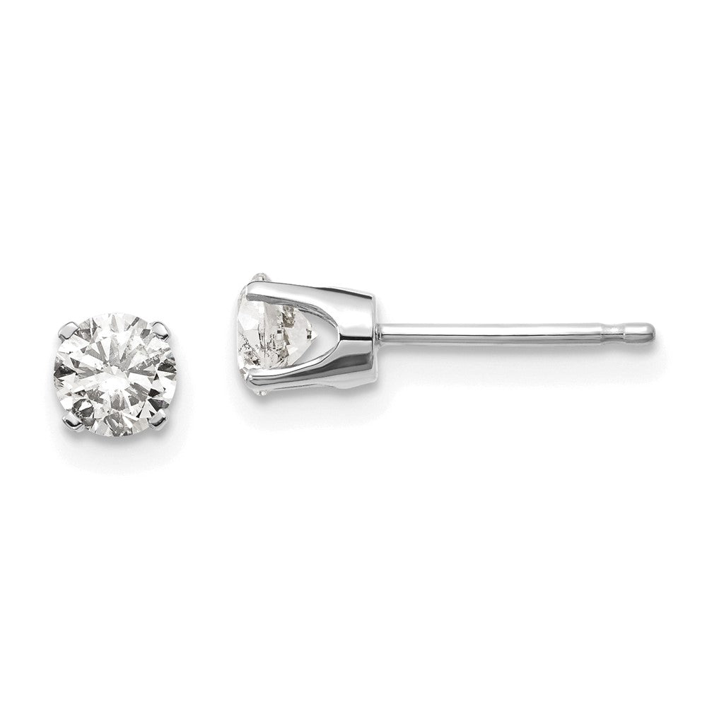 14kw .60ct I2 K-L Diamond Stud Push-on Post Earrings