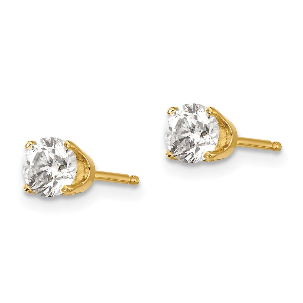 14y .75ct. I1 J-K Diamond Stud Push-on Post Earrings