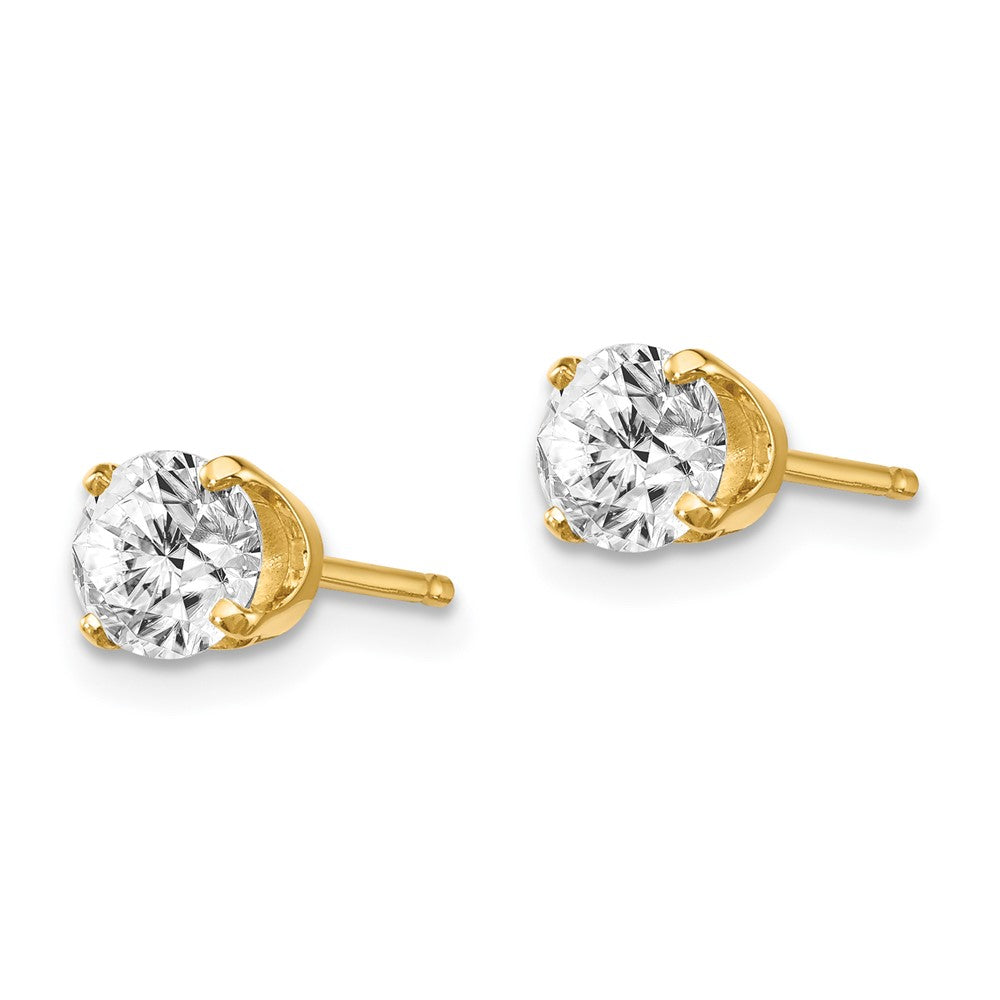 14y .95ct. I1 J-K Diamond Stud Push-on Post Earrings