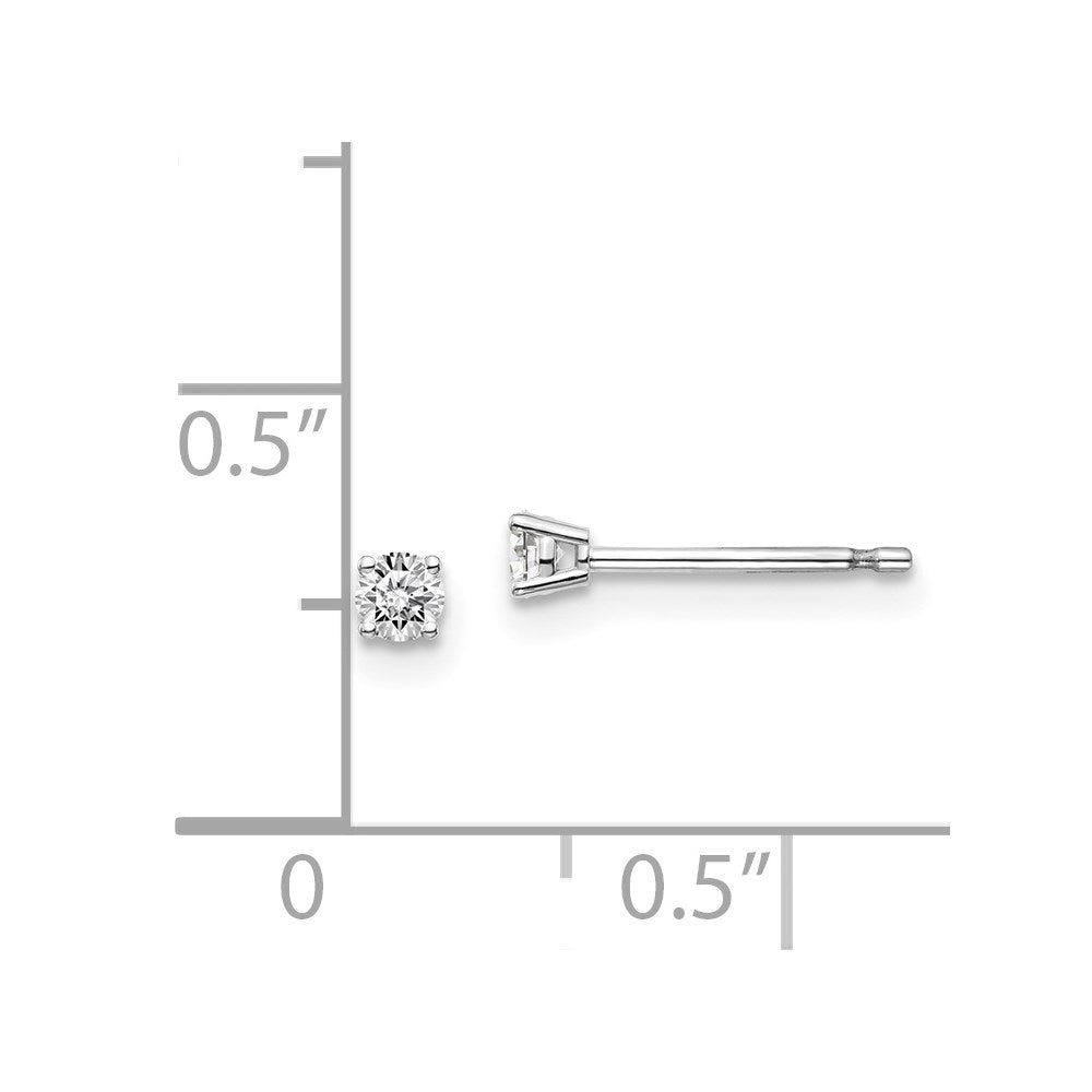 14kw .10ct I1 J-K Diamond Stud Push-on Post Earrings